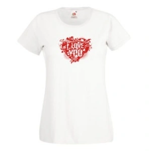 Tricou personalizat alb "love you" femei