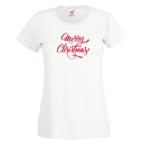 Tricou personalizat alb "Merry Christmas"