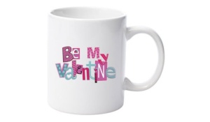 Cană albă personalizatǎ "be my Valentine"