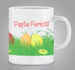 Cană personalizatǎ albă "Paște"