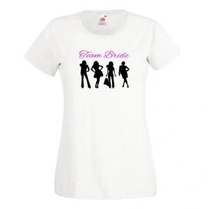Tricou alb personalizat "team bride"