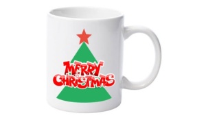 Cană albă personalizatǎ "Merry Christmas" brăduț