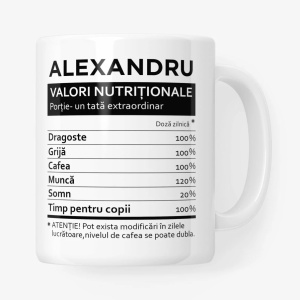 Cană personalizatǎ "valori nutriționale"