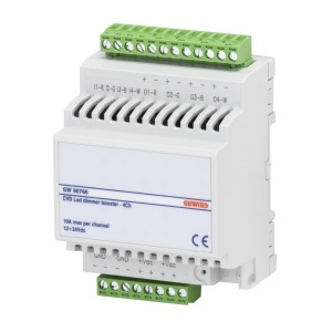 BOOSTER PENTRU ACTUATOARE DIMMER CVD LED - 4x10A - IP20 - 4 MODULE - MONTARE PE ȘINĂ DIN Gewiss GW90766