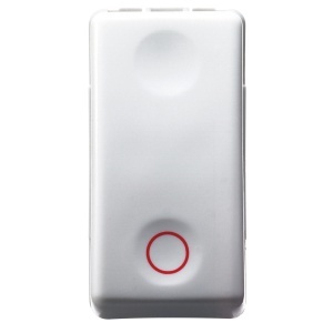 Buton 1P 250V c.a. - NC 10A - neutru - cerc simbol - 1 modul - sistem alb Gewiss GW20519