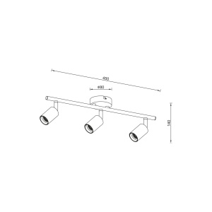 LAMPA DE PERETE G003C-3H-3xE27-NEGRU - Img 4