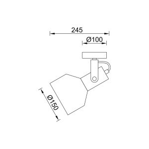 LAMPA DE PERETE P001W-1H-1xE27-NEGRU - Img 4