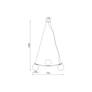 PENDUL S013R-3H-3xG9-OPAL STICLA - Img 4