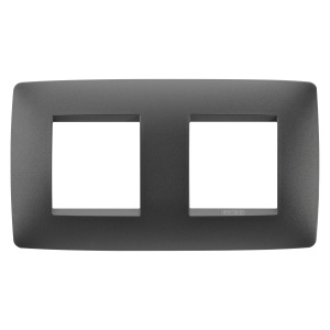 Placă internațională one - in tehnopolimer vopsit - 2+2 module orizontal - negru satinat Gewiss GW16123VN
