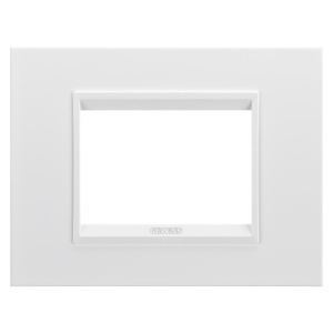 Placă lux - in metal - 3 module - alb satinat monocrom - Chorusmart Gewiss GW16203XW