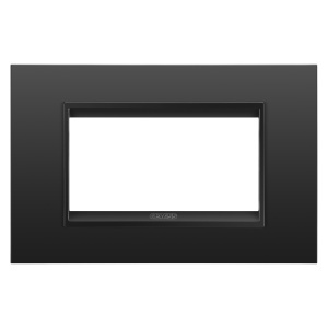 Placă lux - in metal - 4 module - negru satinat monocrom - Chorusmart Gewiss GW16204XM