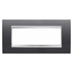Placă lux - in tehnopolimer vopsit - 6 module - ardezie - Chorusmart Gewiss GW16206VA