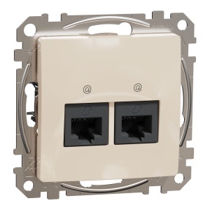Priza dubla RJ45 Cat5E UTP bej Schneider Sedna Design & Elements SDD112452