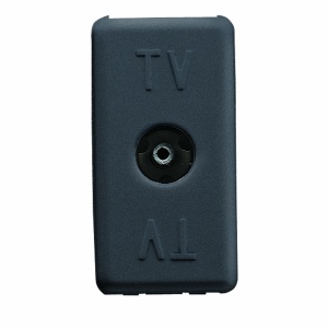 PRIZĂ REZISTIVĂ TV COAXIALĂ - CONECTOR MAMĂ IEC 9,5 mm - DIRECT - 1 MODUL - SISTEM NEGRU Gewiss GW21228
