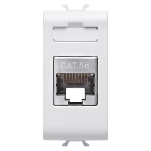 PRIZĂ RJ45 - CATEGORIA 5e - FTP - 1 MODUL - ALB LUCIOS - Chorusmart Gewiss GW10422