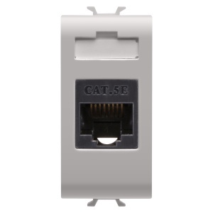 PRIZĂ RJ45 - CATEGORIA 5e - UTP - 1 MODUL - BEJ SATINAT NATURAL - Chorusmart Gewiss GW13421