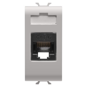 Priză RJ45 - categoria 6 - UTP - 1 modul - bej satinat natural - Chorusmart Gewiss GW13423