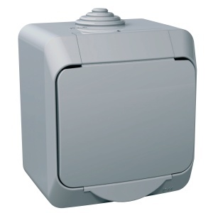 Priza simpla 2P+E, obturatoare, gri Schneider Cedar Plus WDE000641
