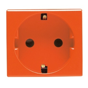 Priză standard germană 250V c.a. - pentru linii dedicate - 2P+E 16A - 2 module Gewiss GW20288