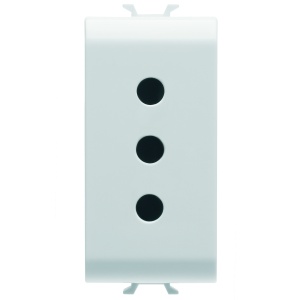 PRIZĂ STANDARD ITALIANĂ 250V c.a. - 2P+E 10A - P11 - 1 MODUL - ALB SATINAT - Chorusmart Gewiss GW15201