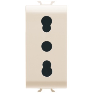 Priză standard italiană 250V c.a. - 2P+E 16A cu amperaj dublu - P11- P17 - 1 modul Gewiss GW11203