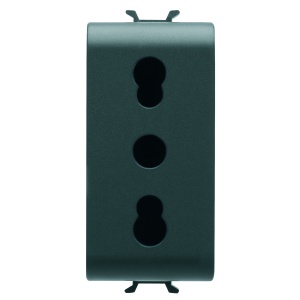 Priză standard italiană 250V c.a. - 2P+E 16A cu amperaj dublu - P11- P17 - 1 modul Gewiss GW12203