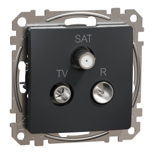 Priza TV-R-SAT intermediara 10dB, antr Schneider Sedna Design & Elements SDD114488
