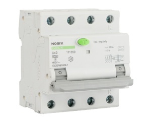 RCBO, Icn=6kA, 3+N poli, caracteristica. C, In=16A, IΔn=300mA, tip A Noark 111554