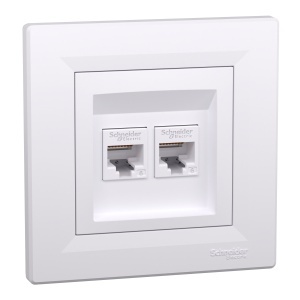 2xPriza date RJ45 cat.6 UTP alb Schneider Asfora EPH4800121