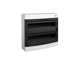 Cofret de distributie din plastic, montare aparenta, usa tranparenta, IP40, 2 rânduri, 2x18 module Noark 101501