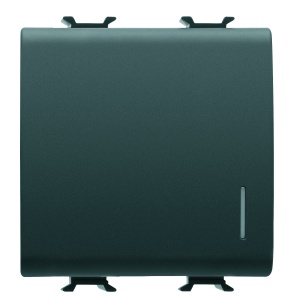 Comutator de mers înapoi 1P 250V c.a. - 16AX iluminat - cu difuzor - 2 module - negru Gewiss GW12102