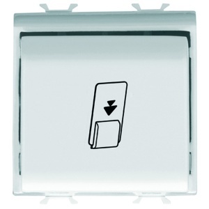 Comutator universal insignă - 1P na 16AX - iluminabil - 2 module - alb lucios - Chorusmart Gewiss GW10039