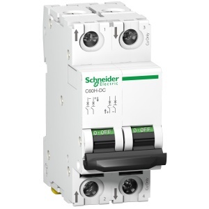 Intrer. aut. C60H-DC 500Vcc 3A 2P C Schneider Acti9 C60H-DC, Acti9 C60PV-DC A9N61523