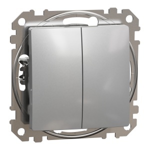 Intrerup. dublu cap scara 10AX, alu Schneider Sedna Design & Elements SDD113108