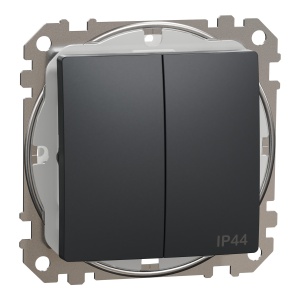 Intrerupator dublu 10AX IP44, antr Schneider Sedna Design & Elements SDD214105