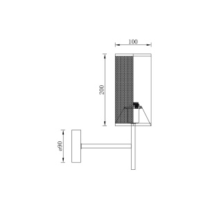 LAMPA DE PERETE W002W-1H-1xE14-NEGRU WIRING - Img 4