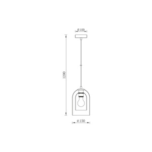 PENDUL S004R-1H-1xE27-SMK STICLA - Img 4