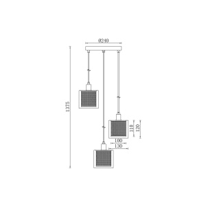 PENDUL TRIUNGHI S008R-3H-3xE14-SLV STICLA - Img 4