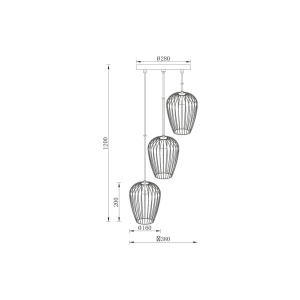 PENDUL W005R-3H-3xE27 NEGRU - Img 4