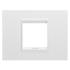 Placă de lux - in technopolymer - 2 module - alb monocrom - Chorusmart Gewiss GW16202YB