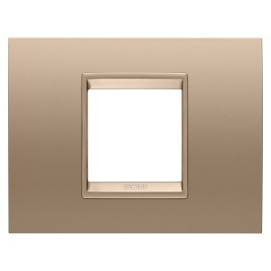 Placă lux - in metal - 2 module - cupru moale - cadru interior cupru moale mat Gewiss GW16202XE