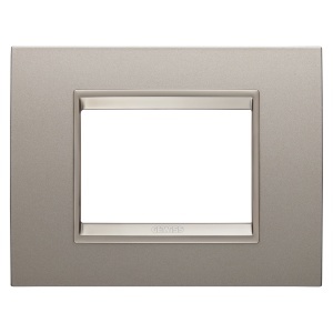 Placă lux - in metal - 3 module - bronz sidefat - cadru interior bronz mat - Chorusmart Gewiss GW16203XP