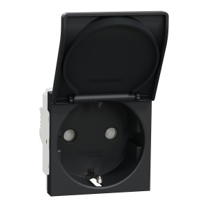 Priza 2P+E 16A, capac, obturat. antracit Schneider New Unica NU303754TA
