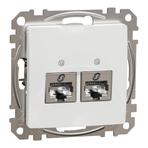 Priza dubla RJ45 Cat6 STP alb Schneider Sedna Design & Elements SDD111462S