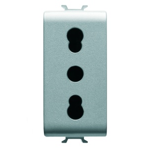 Priză standard italiană 250V c.a. - 2P+E 16A cu amperaj dublu - P11- P17 - 1 modul Gewiss GW14203