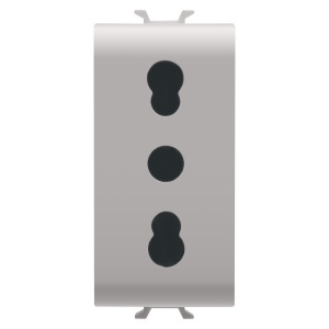 Priză standard italiană 250V c.a. - 2P+E 16A cu amperaj dublu - P11-P17 - 1 modul - bej Gewiss GW13203