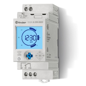 Time switches Nr.contacts: 1 Contacts configuration: CO Contact Material: AgSnO2 Mounting Finder 125182300000