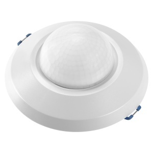 Detector de prezență PE tavan - aplicație de montare la nivel IP20 sau IP44 cu cutie Gewiss GW10595