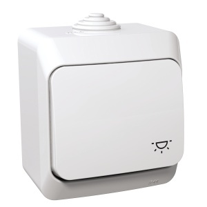 Intrerupator simb lumina 16A IP44 PT alb Schneider Cedar Plus WDE000513