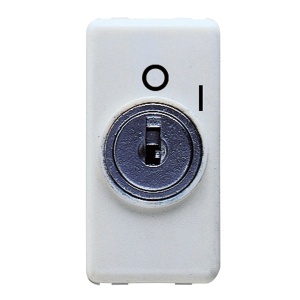 Întrerupător unidirecțional 2P 250V c.a. - 10AX - cu cheie - simbol 0/I - 1 modul Gewiss GW20005